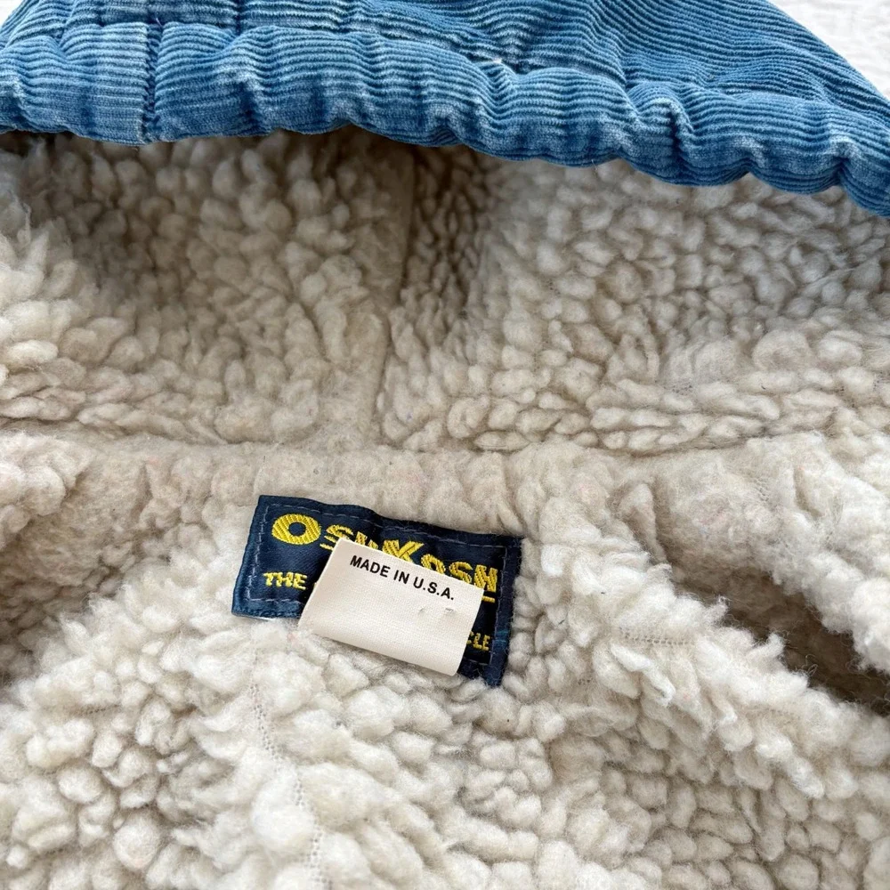 Vintage‎ Union Made Osh Kosh B'Gosh Sherpa Corduroy Jacket Sz 3T